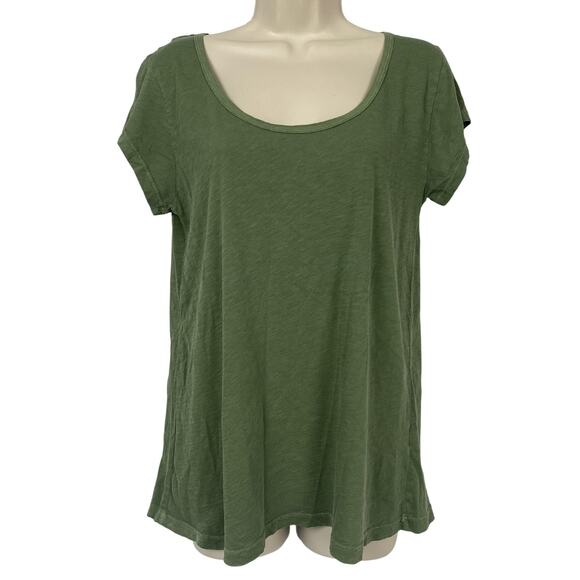Fresh Produce Top Womens Medium Green Moss Vintage Slub Scoop Neck T Shirt NEW - Picture 1 of 12